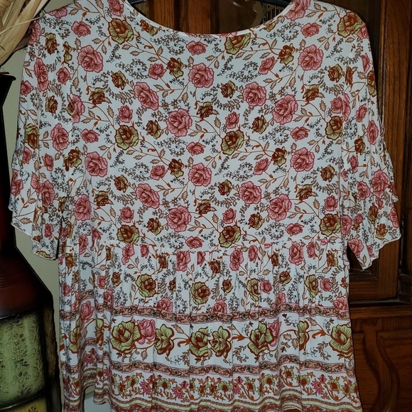 SHEIN Women's Floral Print Peplum Top - Picture 5 of 8